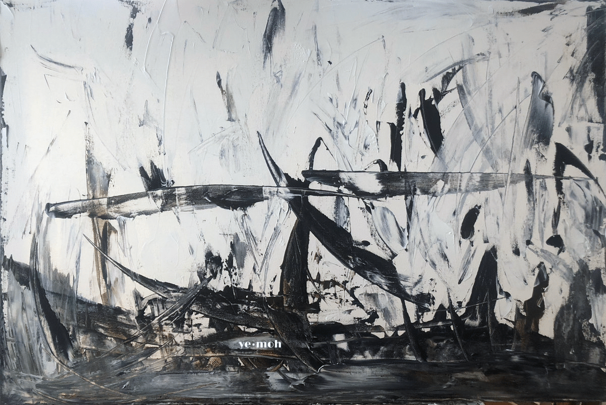 'birds' nest' minimalist acrylic painting by Julia Scanlon